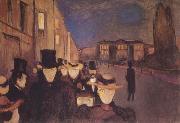 Edvard Munch Spring Evening on Karl Johan Street oil painting artist